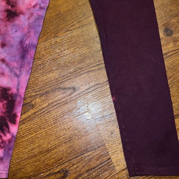 Aerie Chill Play Move Burgundy Split Dye Multicolor Cotton Leggings Size M - Picture 8 of 12